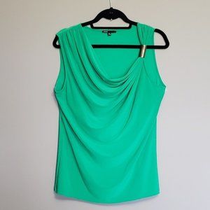 "CHAUS" SLEEVELESS ONE SHOULDER/DRAPING DETAIL TOP - SZ-Med.